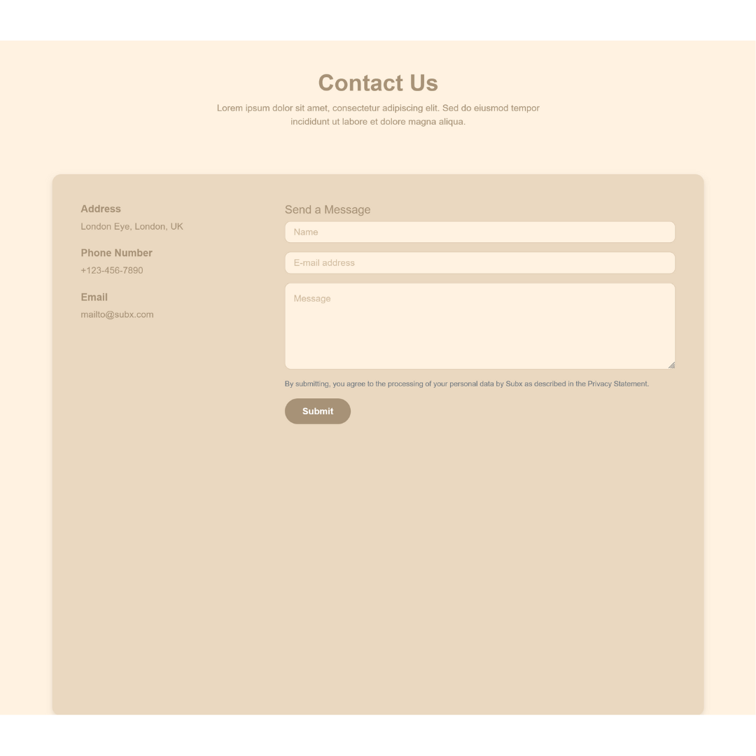 HTML Form Template